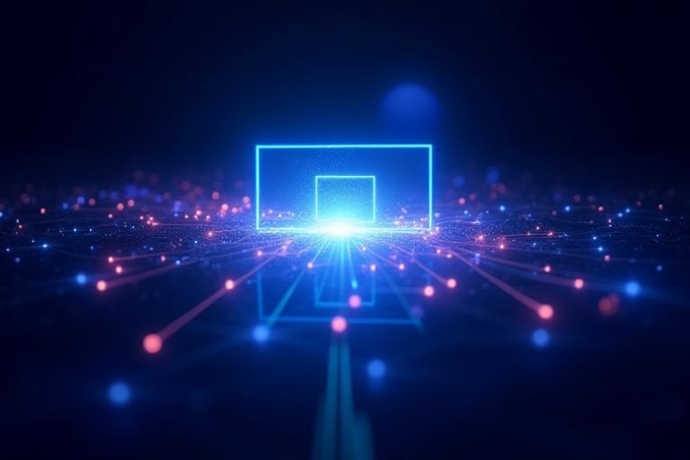 Abstract representation of digital light and connectivity, symbolizing LuminaStream's vision