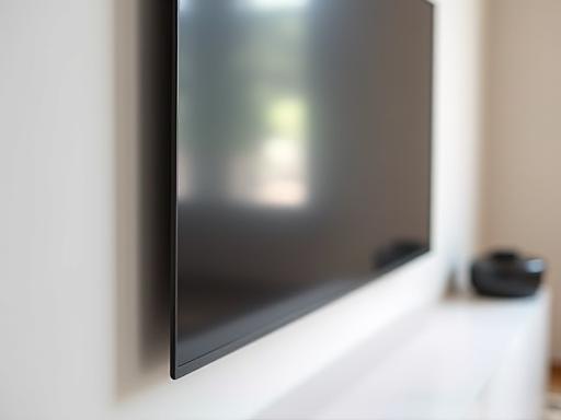 Side profile of an ultra-thin Smart TV mounted on a wall
