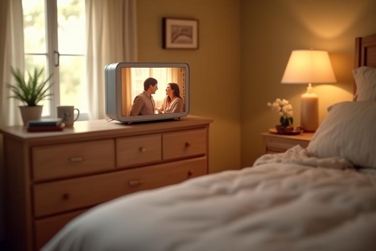 LuminaStream HomeLite HD TV in a cozy bedroom setting