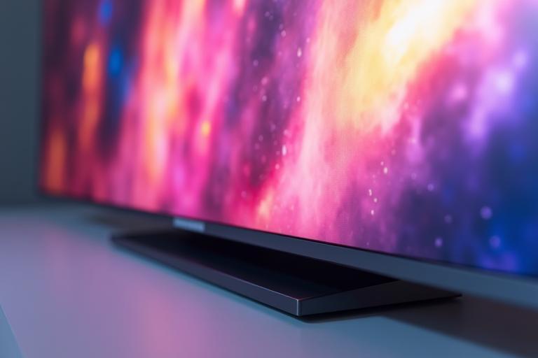 Close-up of LuminaStream UltraView 4K Smart TV displaying vibrant colors